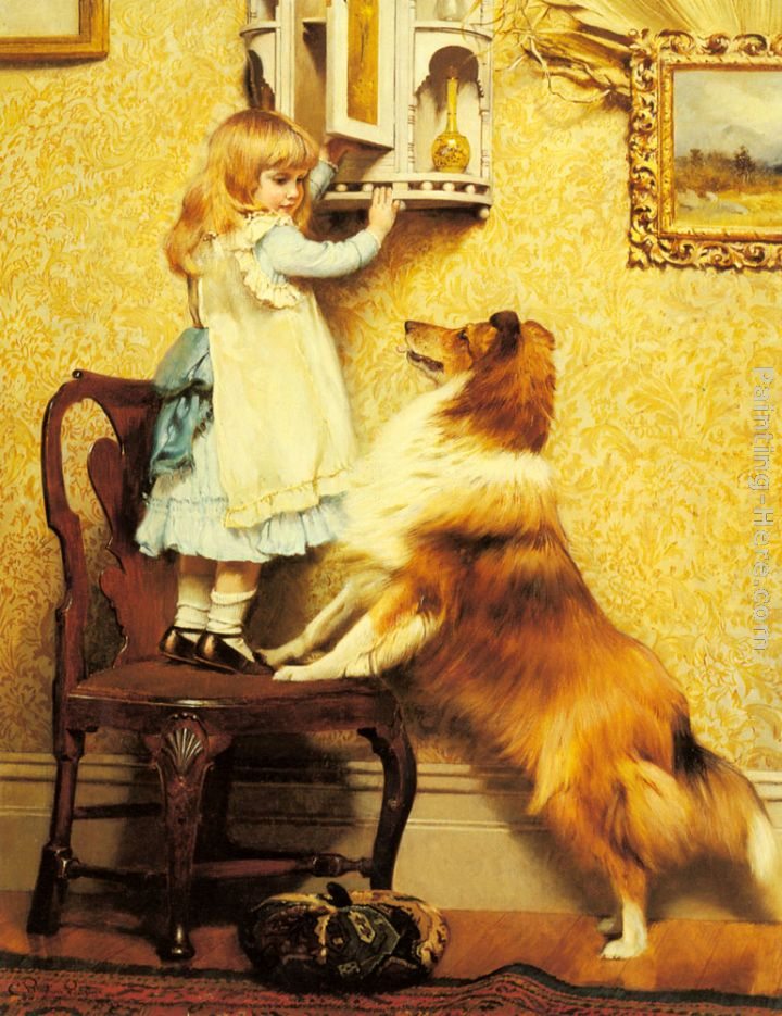 Charles Burton Barber A Little Girl and her Sheltie